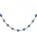 Orotex Gold Layered Blue Eye Necklace