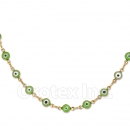 Orotex Gold Layered Green Eye Necklace