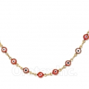 Orotex Gold Layered Red Eye Necklace