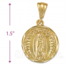 Oro Tex Gold Layered Guadalupe Charm