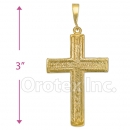 Oro Tex Gold Layered Cross Charm