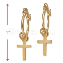 Orotex Gold Layered Small Cross Hoop Earrings