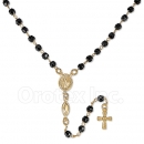 056015 Gold Layered Black Rosary