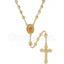 058001 Gold Layered Diamond Cut  Rosary
