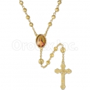 058004 Gold Layered Diamond Cut  Rosary