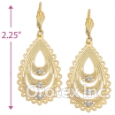 061002 Gold Layered CZ Long Earrings