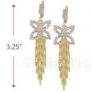Oro Tex Gold Layered CZ Long Earrings