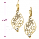 064014 Gold Layered CZ Long Earrings