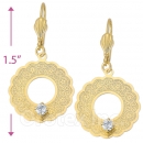 077013 Gold Layered CZ Long Earrings