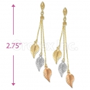 Oro Tex Gold Layered Tri-color Long Earrings