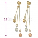 Orotex Gold Layered Tri-color Long Earrings