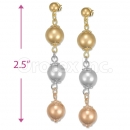 Orotex Gold Layered Tri-color Long Earrings