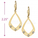 089003 Gold Layered CZ Long Earrings