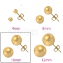 Orotex Gold Layered 10mm Gold Knob Stud Earrings