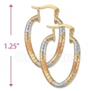 105002  Gold Layered Tri-color Hoop Earrings