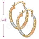 105007  Gold Layered Tri-color Hoop Earrings