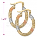 105008  Gold Layered Tri-color Hoop Earrings
