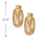 107048 Gold Layered Tri-color Hoop Earrings