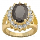 118062 Gold Layered Black & White CZ Women's Ring