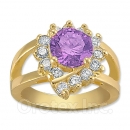 Orotex Gold Layered Purple & White CZ Women's Ring