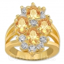 Orotex Gold Layered Yellow & White CZ Women's Ring