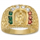 Oro Tex Gold Layered CZ Guadalupe Men's Ring