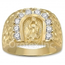 Oro Tex Gold Layered CZ Guadalupe Men's Ring