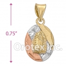 CH33-7 Gold Layered Tri-Color Charm