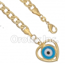 BR005 Gold Layered Blue Eye Bracelet