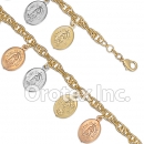 BR008 Gold Layered Tri-Color Bracelet