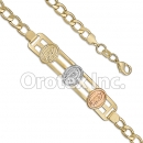 BR013  Gold Layered Tri-Color Bracelet