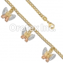 BR017 Gold Layered Tri Color Bracelet