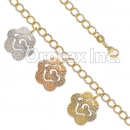 BR022 Gold Layered Tri Color Bracelet