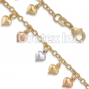 BR041 Gold Layered Tri Color Bracelet