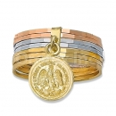 Orotex Gold Layered Tri-color Semanario Ring