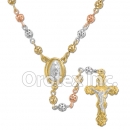 CH122 Gold Layered Tri-Color Rosary