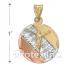 CH27-24 Gold Layered Tri-color Charm