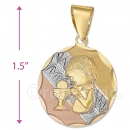 CL68  Gold Layered Tri-color First Communion Charm (Boys)