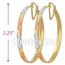 EB044 Gold Layered Tri-Color Hoop Earrings
