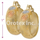 EH029 Gold Layered Tri-color Hoop Earrings
