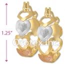 EH034 Gold Layered Tri-color Hoop Earrings