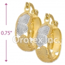 EH035 Gold Layered Tri-color Hoop Earrings