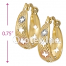 EH037 Gold Layered Tri-color Hoop Earrings