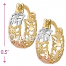 EH038 Gold Layered Tri-color Hoop Earrings