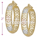 EH049 Gold Layered Tri-color Hoop Earrings