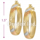 EH050 Gold Layered Tri-color Hoop Earrings