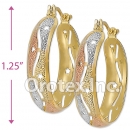 EH056 Gold Layered Tri-color Hoop Earrings