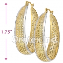 EH061 Gold Layered Two Tone Hoop Earrings