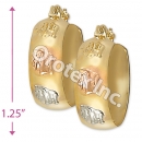EH068 Gold Layered Tri-color Hoop Earrings