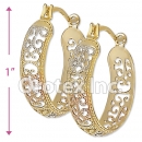 EH086 Gold Layered Tri-Color Hoop Earrings